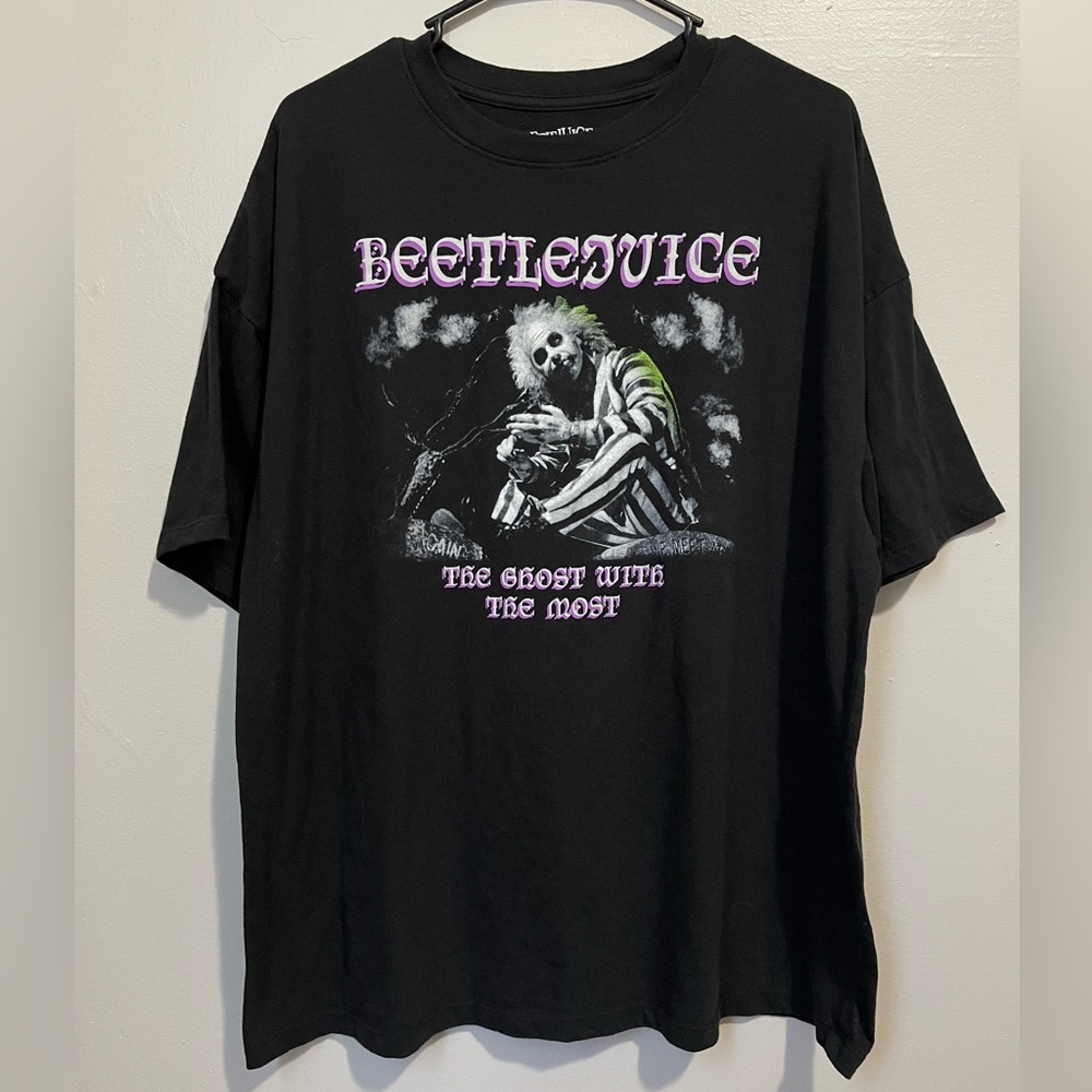 Beetlejuice The Ghost With The Most Mens Black Graphic T Sz Medium Short Sleeve